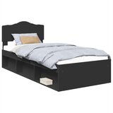  Krevetna konstrukcija Crna 90 x 200 cm Čvrsto borovo drvo | shoptok.hr