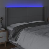  LED uzglavlje svjetlosivo 183 x 16 x 118/128 cm od tkanine | shoptok.hr