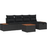  Sjedeća garnitura za vrt 6 kom. Crna poliratan 55 x 62 x 69 cm | Shoptok.si