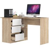 AKORD KOTNI PISALNA MIZA B16 124 cm LEVA 3 Predali HRAST SONOMA / BELA, (21702489) | Shoptok.si