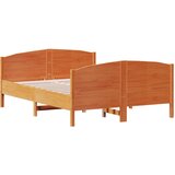  The Living Store Posteljni okvir brez vzmetnice voščeno rjav 140x190 cm borovina - Posteljni Okvir, (21450411) | Shoptok.si