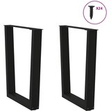  Noge za blagovaonski stol V-oblika 2 kom Crne 60 x (72-73,3) cm Čelik | shoptok.hr