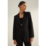 Trendyol Black Regular Lined Stone Woven Blazer Jacket Cene