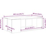  Stolić za kavu boja betona 89,5x48x30 cm konstruirano drvo | shoptok.hr