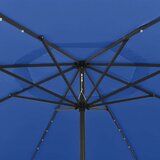  Vrtni suncobran s LED svjetlima i metalnom šipkom 400 cm azurni | shoptok.hr