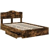  Krevet s od storage s uzglavljem Dimljeni hrast 120 x 190 cm | shoptok.hr