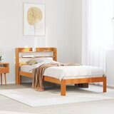 vidaXL Posteljni okvir brez vzmetnice voščeno rjav 75x190 cm borovina Cene