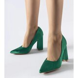 Gemre Green satin block heels Gonzalez | Shoptok.si