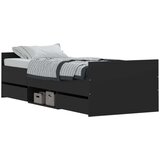  Posteljni okvir z vzglavjem in vznožjem črn 75x190 cm | Shoptok.si