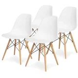 Set plastičnih trpezarijskih stolica 4 kom Aurora bela 25-KS005SET