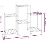  Stalak za cvijeće s kotačima 83x25x63,5 cm crni željezni | Eponuda.com