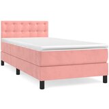 Maison Chic Box spring postelja - Vzmetna postelja z vzmetnico roza 100x200 cm žamet SL13277, (21884305) Cene