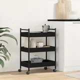 vidaXL Kuhinjski Trolley Crni 50x30x70 cm Konstruirano Drvo Crni hrast