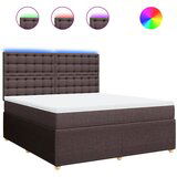 vidaXL Box spring postelja z vzmetnico temno rjava 180x200 cm blago, (21307543) | Shoptok.si