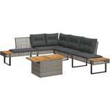 Maison Chic Seti vrtnega pohištva - Vrtna garnitura - Vrtni pohištvo set 2-delna z blazinami poli ratan/akacija, (21810141) | Shoptok.si
