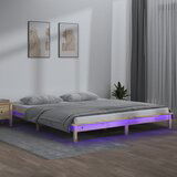 The Living Store LED posteljni okvir 150x200 cm trden les - Posteljni Okvir, (21524268) Cene