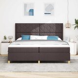  Krevet s opruga kutije s LED trakama Smeđa 200 x 200 cm tkanina | shoptok.hr