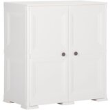 vidaXL Plastična omarica 79x43x85,5 cm izgled lesa bela Cene