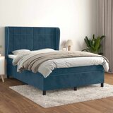  s oprugama i madracem tamnoplavi 140x190 cm baršunasti | shoptok.hr