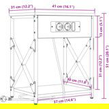  Noćni ormar 41 x 31 x 51 cm Konstruirano drvo | shoptok.hr