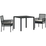  3-dijelni set vrtne blagovaonice s jastučićima crni poli ratan | shoptok.hr