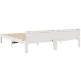  Posteljni okvir brez vzmetnice bel 180x200 cm trdna borovina | Shoptok.si
