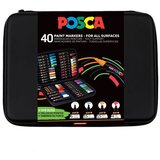 POSCA Uni gift set Art case u gumiranoj pernici 40kom (mix pc-1m/ pc-3m/pc-5m/pc-8k) | shoptok.hr