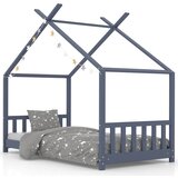 Maison Chic Otroška postelja - Otroški ležaj - Otroški posteljni okvir siv iz trdne borovine 70x140 cm, (21698342) Cene