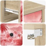  Wall-mounted noćni ormarić AACHEN Hrast sonoma 36 x 33 x 25 cm - Hrast sonoma Ružičasti uzorak palme 1 | shoptok.hr