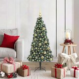 vidaXL Umjetno praznično drevo s setom kroglic, zasvetljeno 120 cm | Shoptok.si
