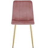 Lava stolica - tamnoružičasti baršun / zlatne noge x 2 | shoptok.hr