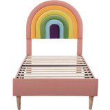 Lumor Otroška postelja iz žameta - 90x200 cm - z nastavljivim naslonom v različnih barvah - roza, (22156018) | Shoptok.si