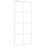  Drsna vrata ESG steklo in aluminij 90x205 cm bela, (20825973) | Shoptok.si