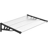  Nadstrešnica za vrata crna i prozirna 122 x 90 cm polikarbonat | shoptok.hr