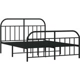  Metalni okvir kreveta uzglavlje i podnožje crni 140x200 cm | Eponuda.ba