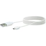 SCHWAIGER Napajalni kabel USB (Bele barve, Dolžina: 2 m, USB A vtič, USB Micro-B vtič) | Shoptok.si