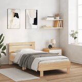 Maison Chic Posteljni okvir - Enojna postelja - Postelja za odrasle z vzglavjem sonoma hrast 100x200 cm inž. les-J9685, (21772101) | Shoptok.si