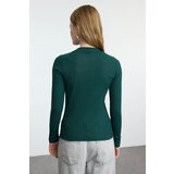 Trendyol Emerald Green High Collar Ribbed Flexible Slim Fit Knitted Blouse | Shoptok.si