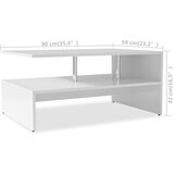  Stolić za kavu od konstruiranog drva 90 x 59 x 42 cm bijeli | shoptok.hr