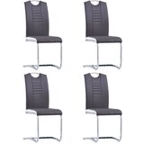  Nihajni jedilni stoli 4 kosi sivo umetno usnje | Shoptok.si
