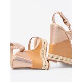 Shelvt Women's wedge sandals in rose gold | Shoptok.si
