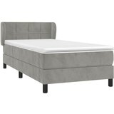 Box spring krevet s madracem svjetlosivi 90x190 cm baršunasti | shoptok.hr