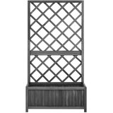  Vrtna sadilica s rešetkom crna 70x30x135 cm od masivne jelovine | Eponuda.com