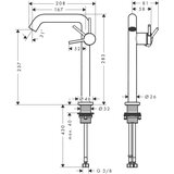 Hansgrohe 73370000 tecturis s coolstart ecosmart+ 240 click-clack visoka armatura za umivalnik | Shoptok.si