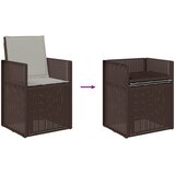  Vrtni set za objed s jastukom 5 pcs Smeđa i svjetlosiva PP | shoptok.hr