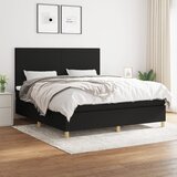 The Living Store Box spring postelja z vzmetnico črna 160x200 cm blago - Box Spring Postelja, (21503443) Cene