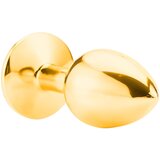 Sunfo - kovinski analni dildo s kamnom (zlato rdeč) | Shoptok.si