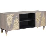vidaXL TV omarica Siva in zlata 105 x 33.5 x 46 cm Trden mangov les, (5000064663) Cene
