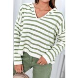 Kesi Striped sweater dark mint | Shoptok.si