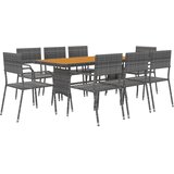  9-dijelni vanjski blagovaonski set od poliratana sivi | shoptok.hr